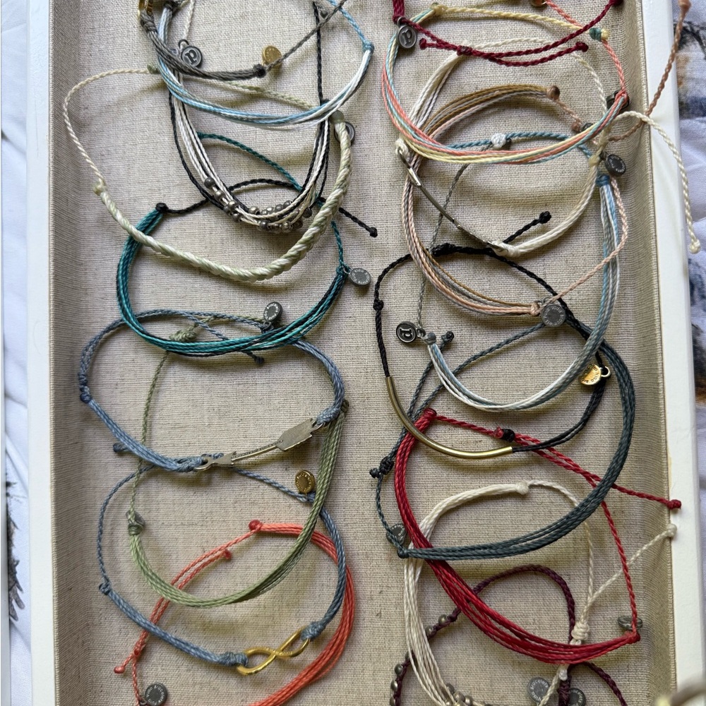 Pura Vida Red and Green Bohemian Cord Bracelets